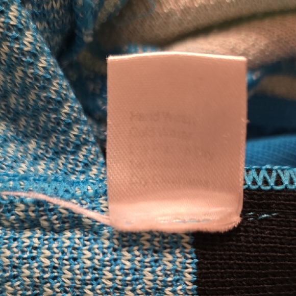 Ming Wang 2 Pieces Blue and Black Geometric Cardigan And Top - Picture 10 of 16